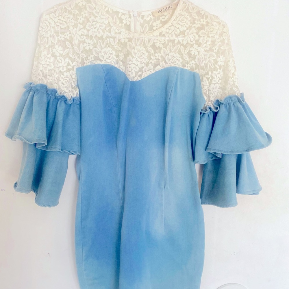 Lace and Denim Mini Dress